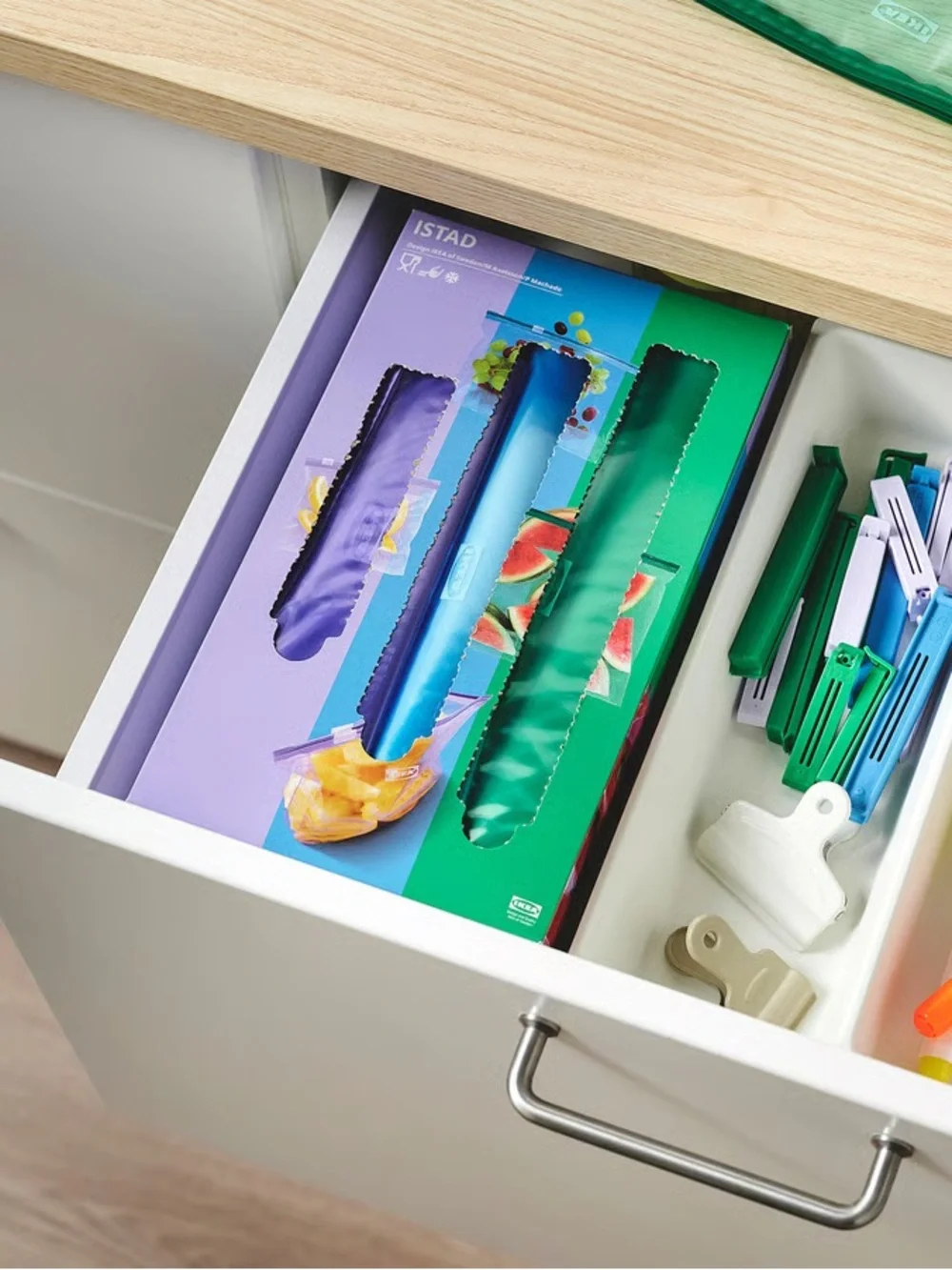 Reusable Slider Storage Bags - Green, Blue, Purple